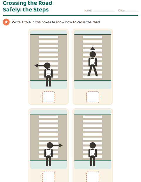 Preview of Road Safety worksheet for kindergarten