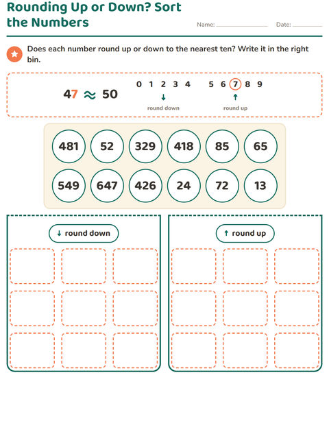 Rounding Up or Down? Sort the Numbers