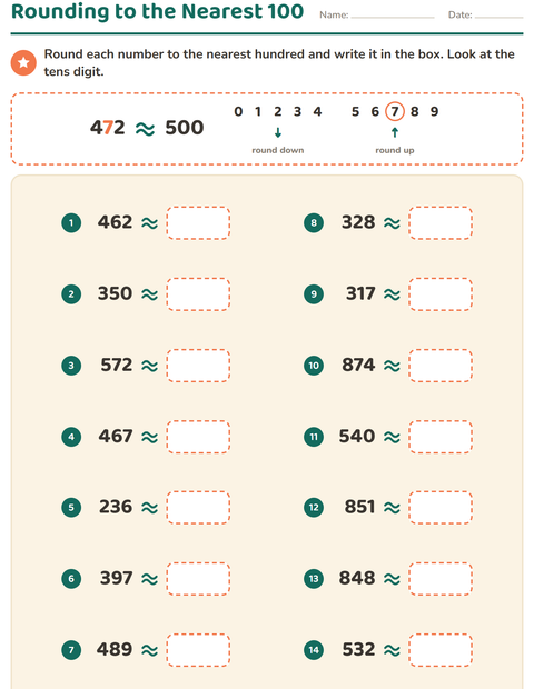 Preview of Rounding to the Nearest 100