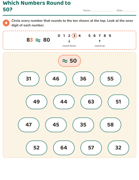 Which Numbers Round to 50?