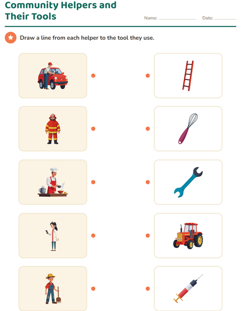 Preview of Science Matching worksheet for kindergarten
