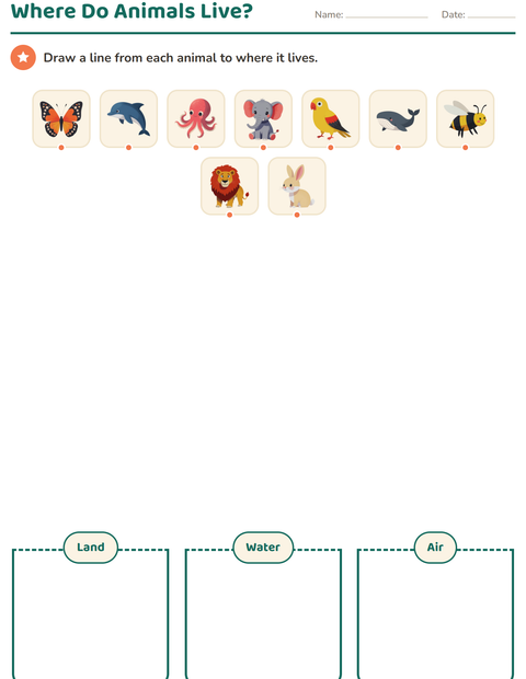 Preview of Science Sorting worksheet for grade 1