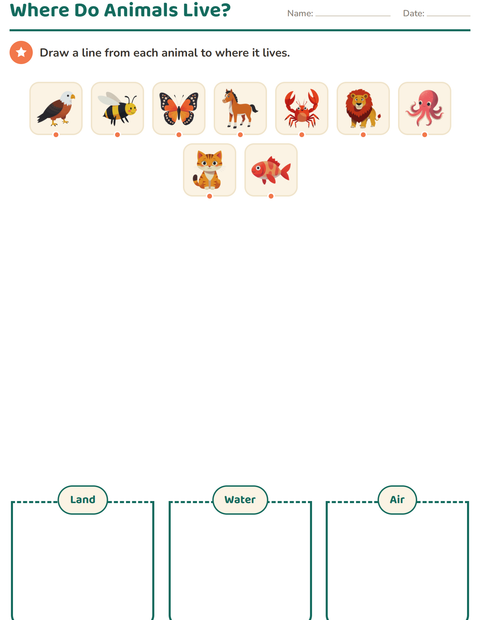 Preview of Science Sorting worksheet for grade 1