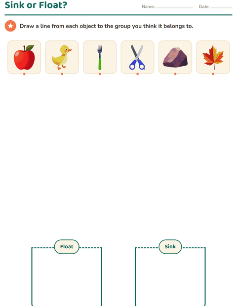 Preview of Science Sorting worksheet for grade 1
