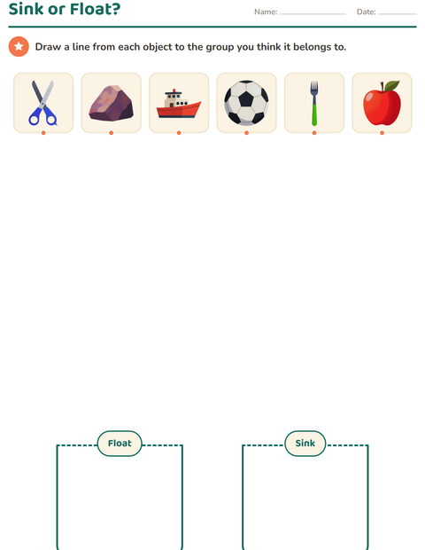 Preview of Science Sorting worksheet for grade 1