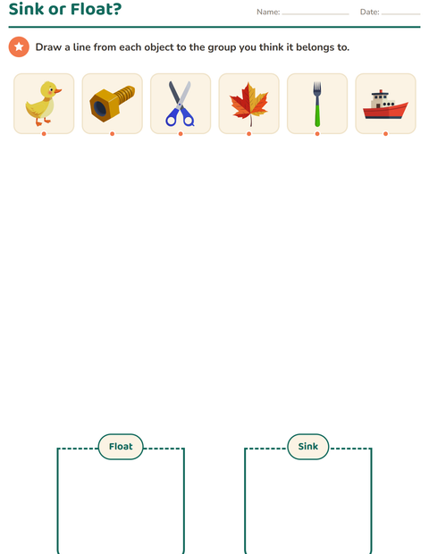 Preview of Science Sorting worksheet for grade 1