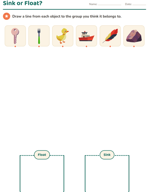Preview of Science Sorting worksheet for grade 1