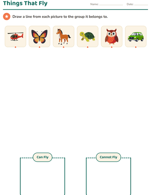 Preview of Science Sorting worksheet for kindergarten
