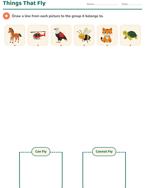 Preview of Science Sorting worksheet for kindergarten