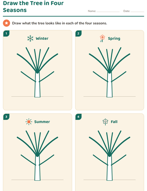 Preview of Four Seasons worksheet for kindergarten