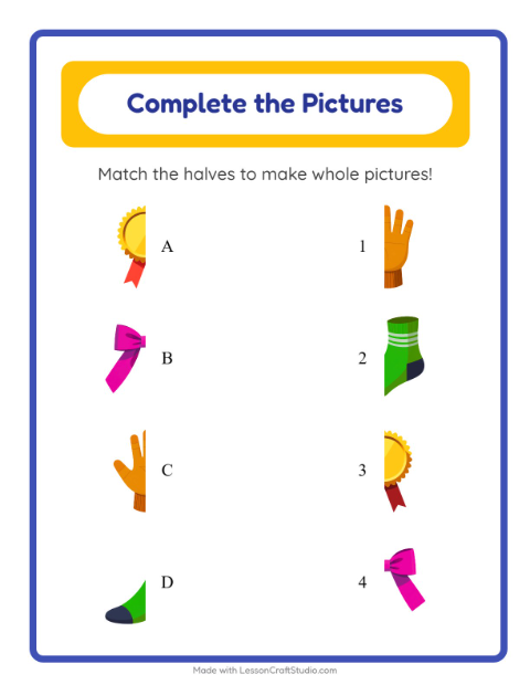 Preview of Picture Trail worksheet featuring At the Supermarket for kindergarten