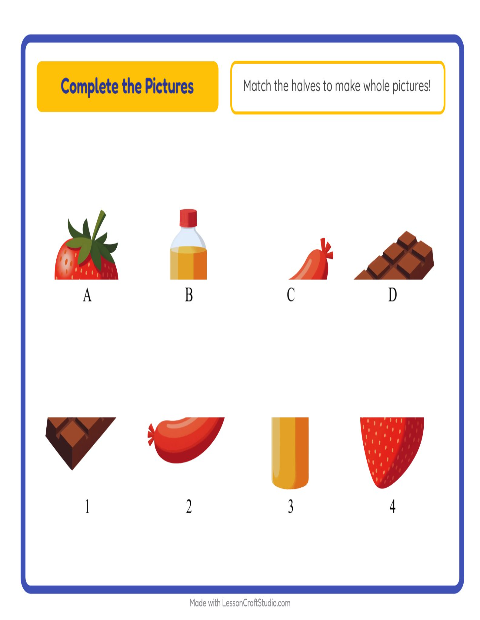 Preview of Shadow Match worksheet featuring At the Supermarket for kindergarten