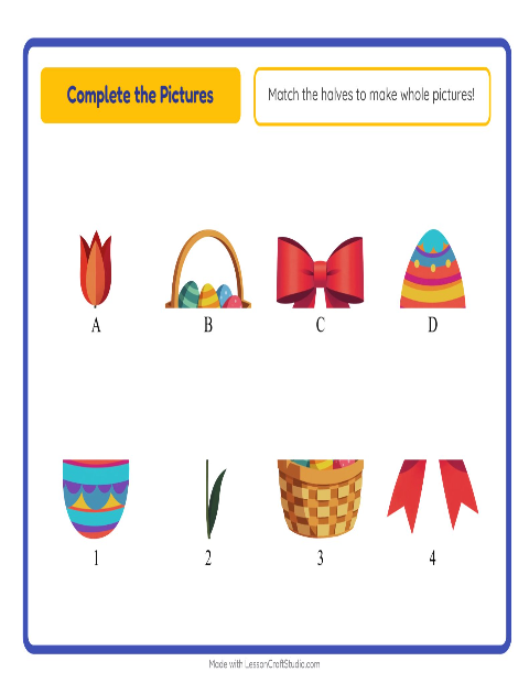 Preview of Shadow Match worksheet featuring Easter for kindergarten