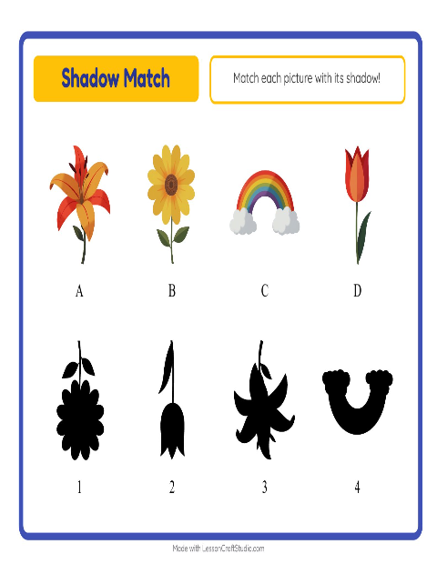 Preview of Shadow Match worksheet featuring Easter for kindergarten