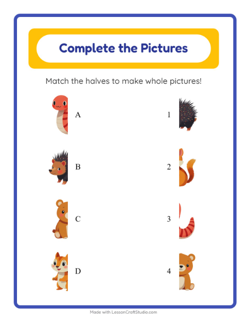 Preview of Chart Count worksheet featuring Animals for kindergarten