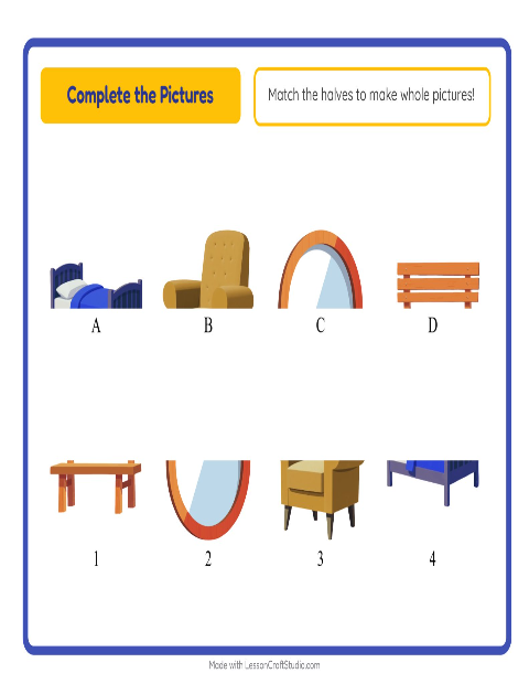 Preview of Picture Trail worksheet featuring Classroom for kindergarten