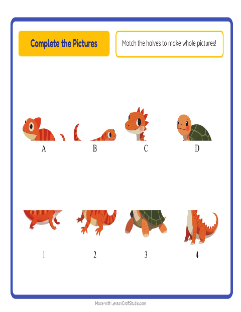 Preview of Shadow Match worksheet featuring Reptiles and Amphibians for kindergarten