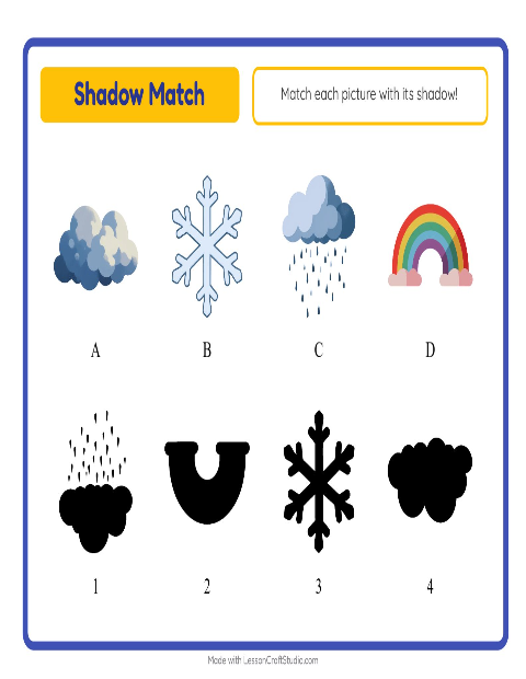 Preview of Picture Trail worksheet featuring Weather for kindergarten