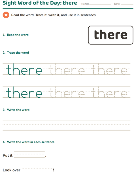 Preview of Sight Words worksheet for kindergarten