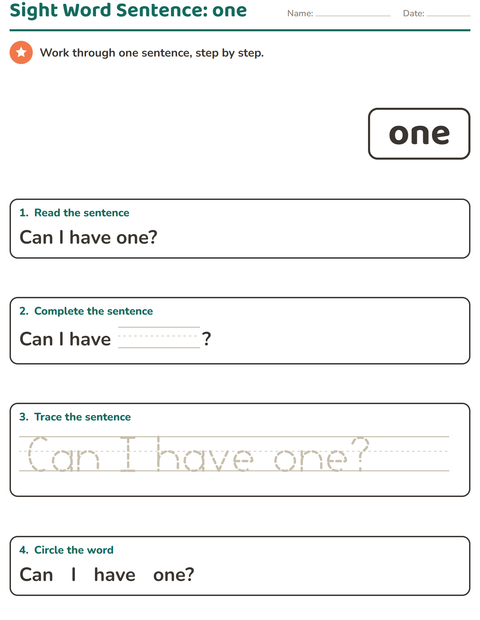 Preview of Sight Words worksheet for kindergarten
