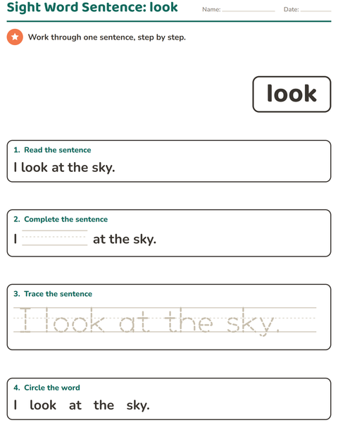 Preview of Sight Words worksheet for kindergarten