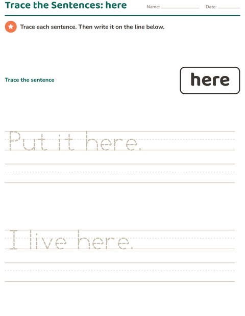 Preview of Sight Words worksheet for kindergarten