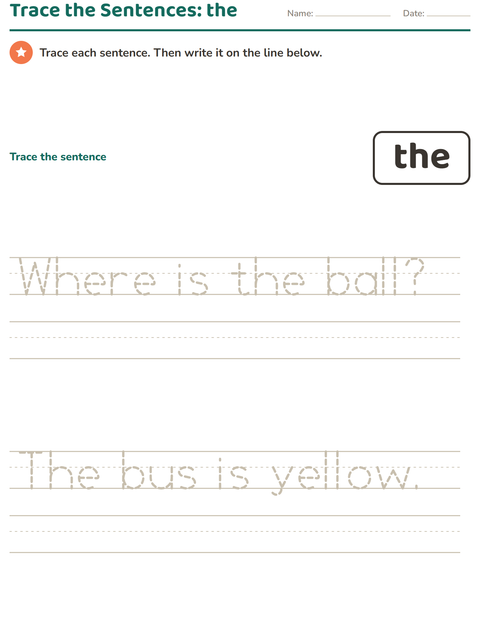 Preview of Sight Words worksheet for kindergarten