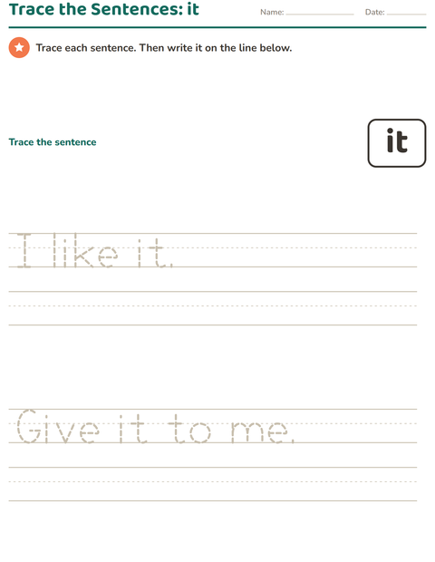 Preview of Sight Words worksheet for kindergarten