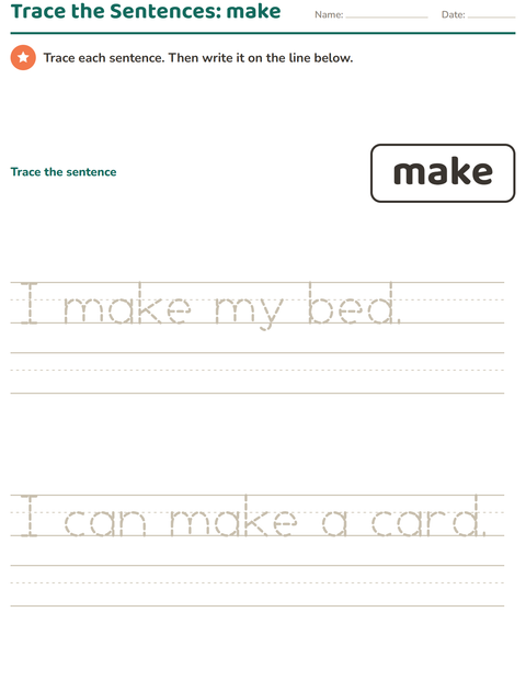 Preview of Sight Words worksheet for kindergarten