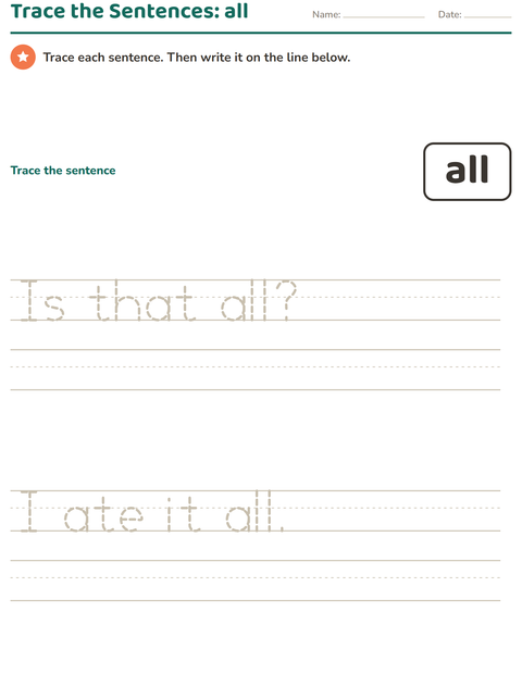 Preview of Sight Words worksheet for kindergarten