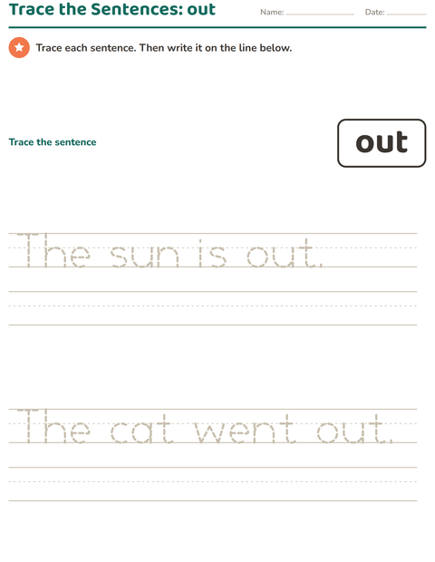 Preview of Sight Words worksheet for kindergarten
