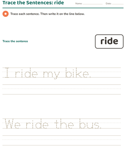 Preview of Sight Words worksheet for kindergarten