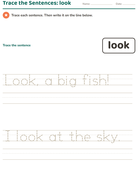 Preview of Sight Words worksheet for kindergarten