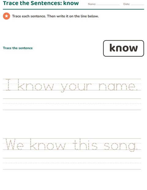 Preview of Sight Words worksheet for kindergarten