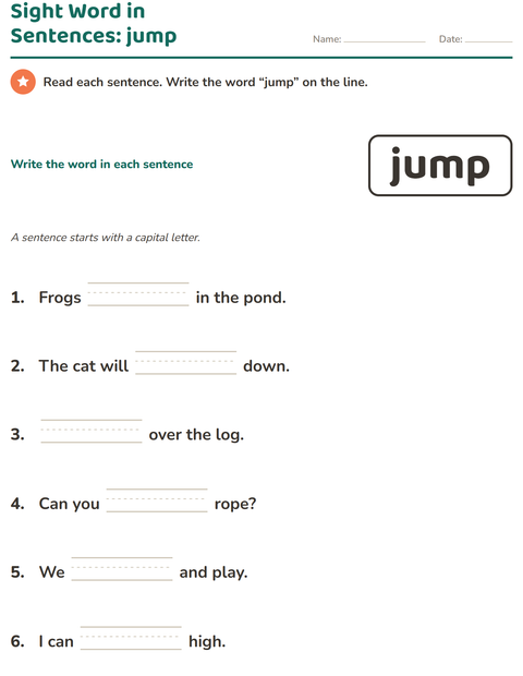Preview of Sight Words worksheet for kindergarten
