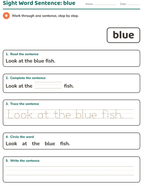 Preview of Sight Words worksheet for kindergarten