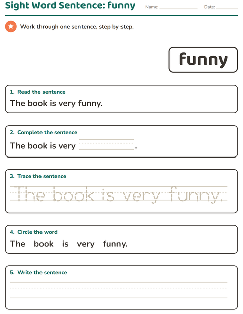 Preview of Sight Words worksheet for kindergarten