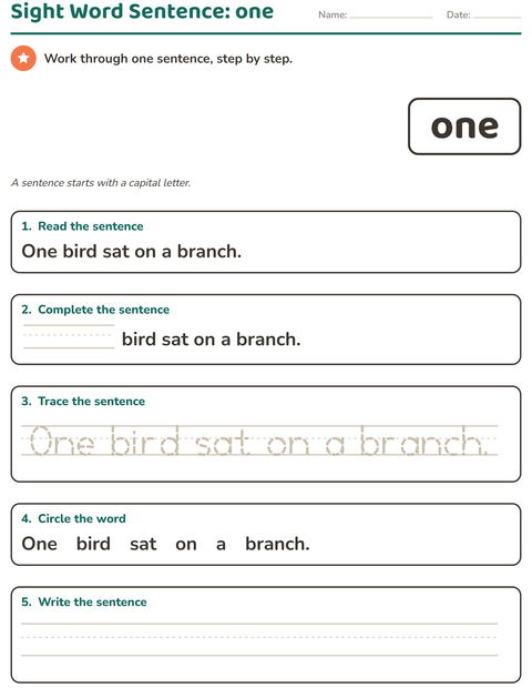 Preview of Sight Words worksheet for kindergarten