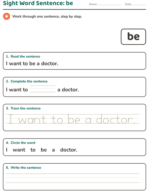 Preview of Sight Words worksheet for kindergarten