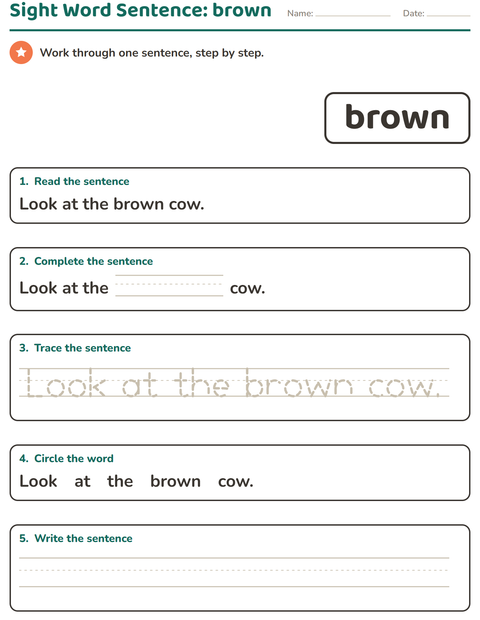 Preview of Sight Words worksheet for kindergarten