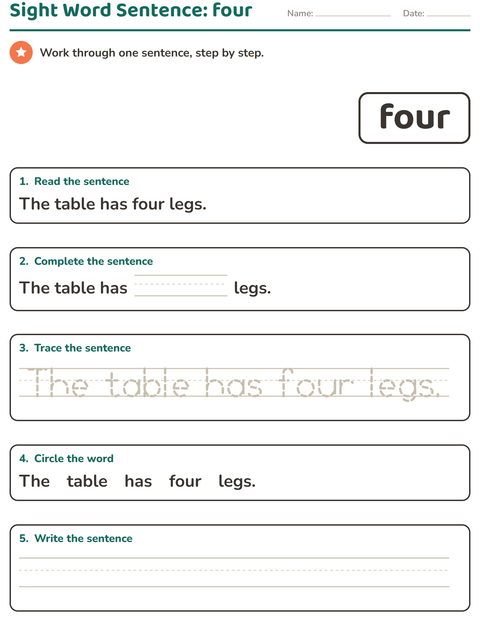Preview of Sight Words worksheet for kindergarten