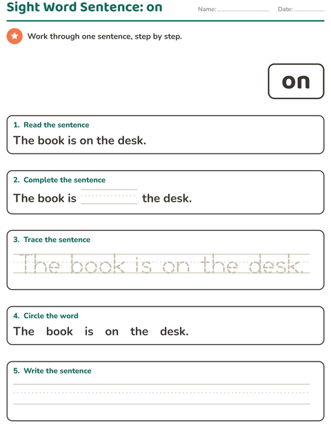 Preview of Sight Words worksheet for kindergarten