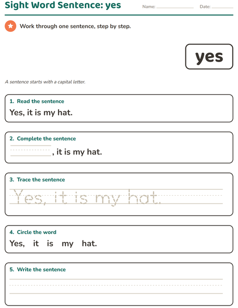 Preview of Sight Words worksheet for kindergarten