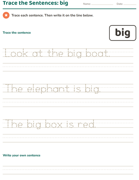 Preview of Sight Words worksheet for kindergarten
