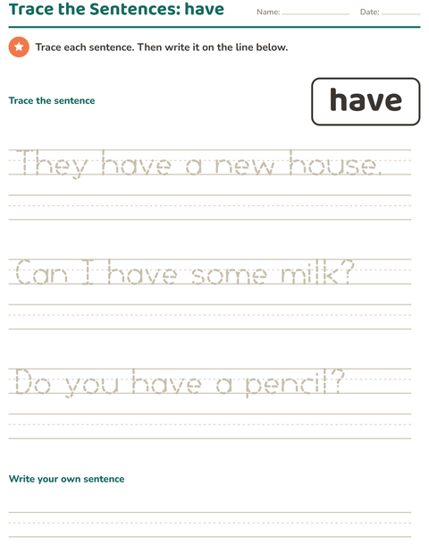 Preview of Sight Words worksheet for kindergarten