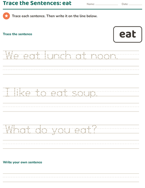 Preview of Sight Words worksheet for kindergarten