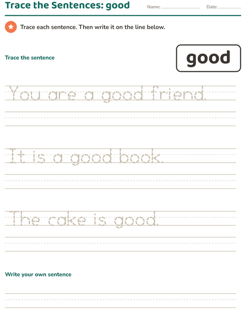 Preview of Sight Words worksheet for kindergarten