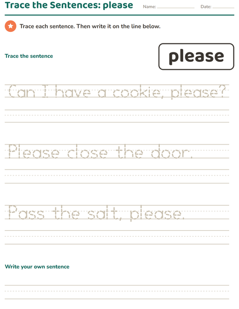 Preview of Sight Words worksheet for kindergarten