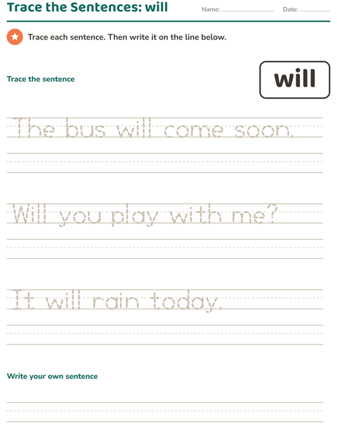 Preview of Sight Words worksheet for kindergarten
