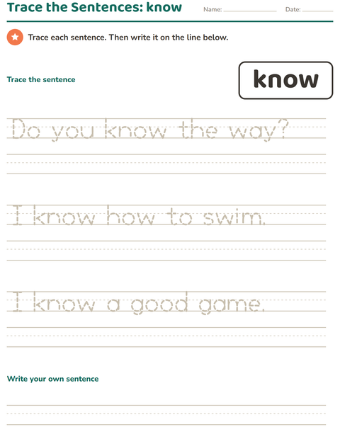 Preview of Sight Words worksheet for kindergarten